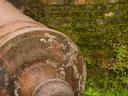 Canon and mossy bricks.